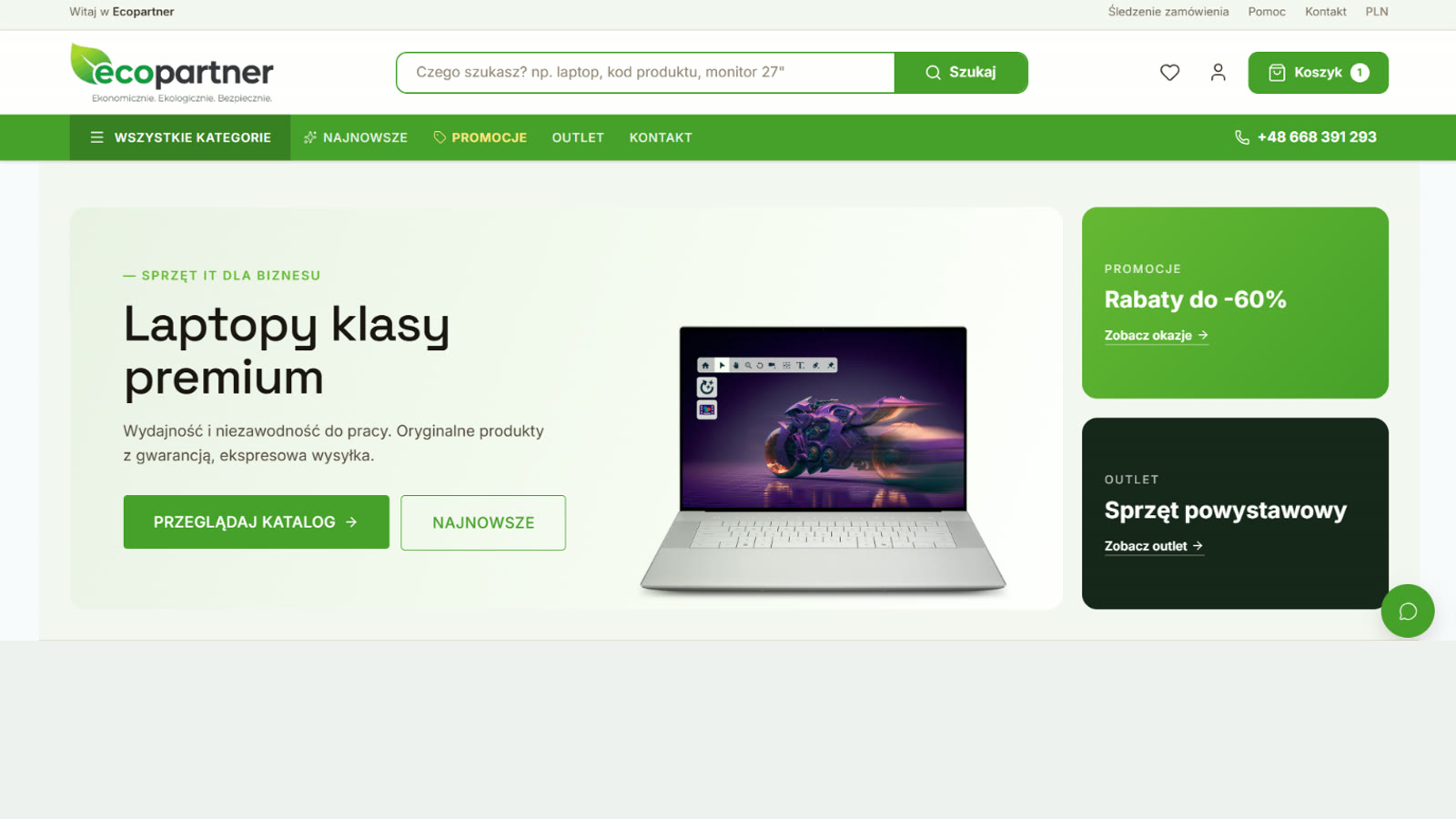 Sklep Ecopartner – e-commerce IT dla firm